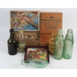 Of EXETER INTEREST Various glass and stone ware bottle from Exeter firms including Yacht Lemonade,