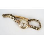 A Ladies Certina 9ct Gold Wristwatch on 9ct gold bracelet, 11.5g nett. Running