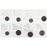 Five London and Middlesex halfpenny trade tokens with three x higher grade Middlesex Denton coin
