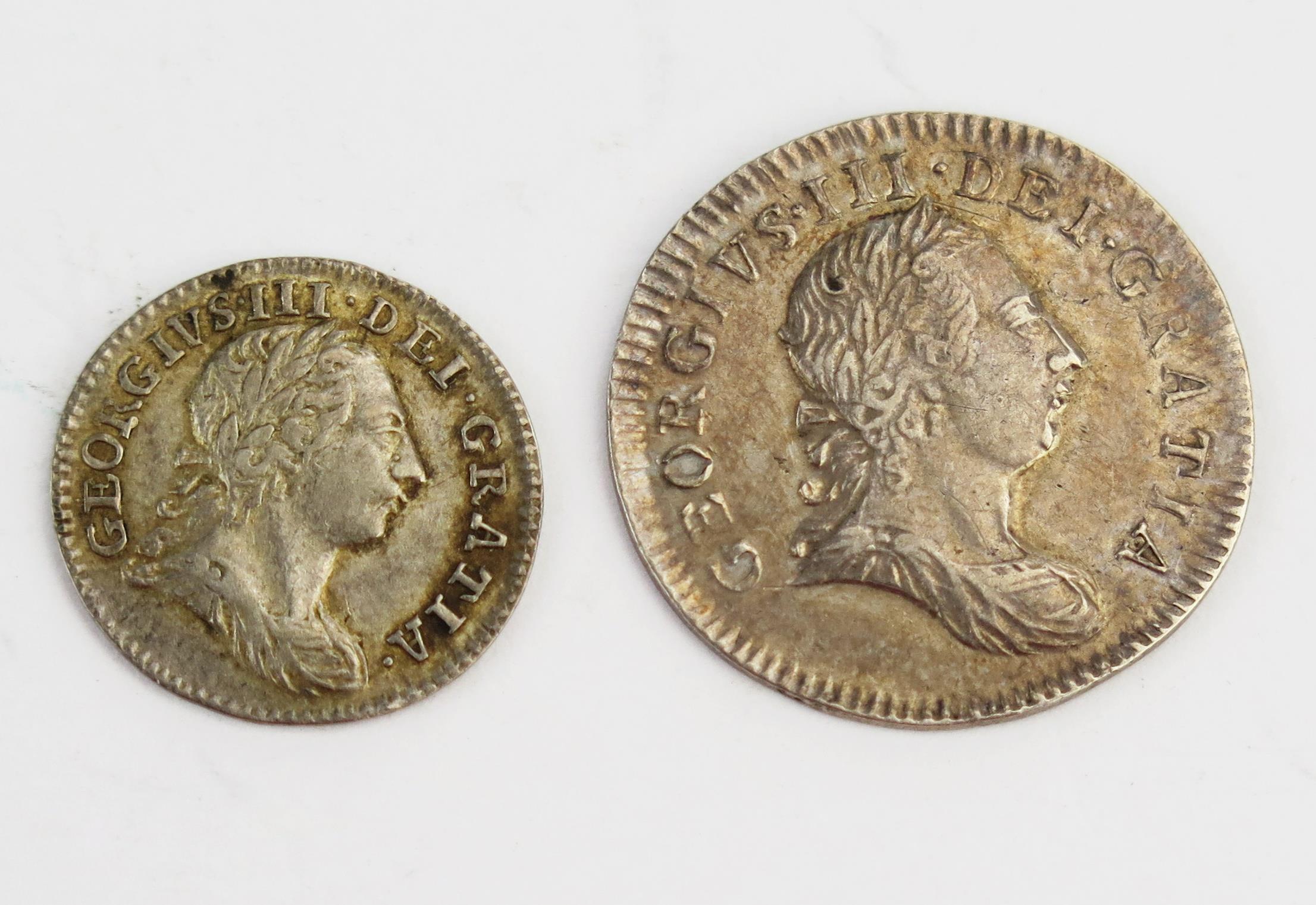 George III 1766 twopence and 1776 fourpence. - Image 3 of 3