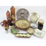 A collection of assorted studio and other ceramics, Torquay pottery wares etc.
