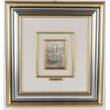 A silver and gilt decorated plaque with an embossed view of the Spanish steps, Rome, 9 x 8cm. F & G.