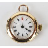 A 9ct Gold Cased Fob Watch, 14.7g gross. A/F