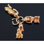 A 9ct Gold Three Wise Monkeys Charm, 3.7g