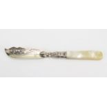 An Edward VII silver butter knife, maker William Davenport, Birmingham, 1901, having a shaped and