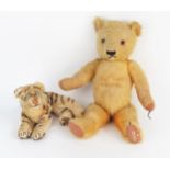 Steiff circa 1950's Tiger (25cm) and Chad Valley Bear (40cm)