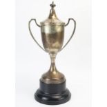 A George V silver twin-handled trophy cup and cover, maker Henry Clifford Davis, Birmingham, 1921,