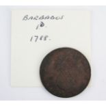 Barbados 1788 penny token.