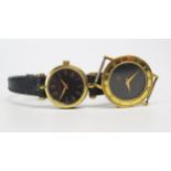 Two Ladies GUCCI Quartz Wristwatches, 25.5 and 22mm cases. No running _ batteries?