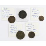 Irish gun money 1690 April half crown and 1689 November half crown, 1690 May half crown (small),