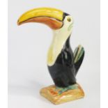 A Dartmouth pottery Toucan, with polychrome decoration, 23cm high.