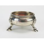 A Victorian silver cauldron salt, maker John Wilmin Figg, London, 1845, of circular outline with