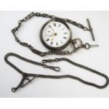 A Victorian Silver Cased Pocket Watch with chain driven fusee movement signed W H Rodgers of Torquay