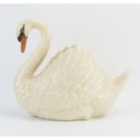 A large Dartmouth Pottery model of a swan, 35cm long.