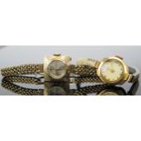 A Ladies RENOWN 9ct Gold Wristwatch on 9ct gold bracelet (13.9g nett, running) and ladies ORIS