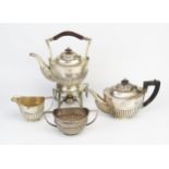 An Indian silver four-piece tea service, by Barton, Bangalore, stamped Barton, Silver, inscribed, of