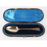 A George III silver Old English pattern dessert spoon, maker's mark worn London, 1798, initialled