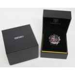 A Seiko Sportura FC Barcelona Chronograph Men's Watch limited edition, boxed. Appears barely worn