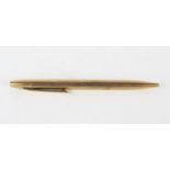 A 9ct Gold Cased Ballpoint Pen (no insert), 22.6g gross