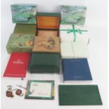 A Selection of ROLEX Watch Boxes, wallet, papers, hang tags, etc.