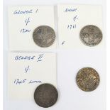 1711/1720/1745 Lima and 1671 Scottish shillings.