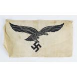 A Third Reich period, Luftwaffe printed cloth sports vest badge.