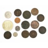 A mixed bag of Canadian coins and tokens.