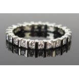 A Platinum and Diamond Full Eternity Ring, 1ct of diamonds, stamped 950, size P, 4.9g