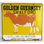 A Golden Guernsey Shalford Printed Metal Sign, 61x56cm