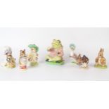 Seven Royal Albert Beatrix and Beswick Pottery figurines including Jeremy Fisher, Jemima Puddleduck,