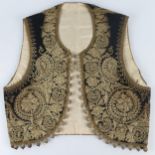 A Persian bullion-work waistcoat with floral scrolls and boteh designs to front and back, with