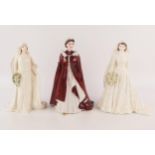 A Royal Worcester model of Queen Elizabeth II, a Coalport model of The Queen, No 2055/7500, and a