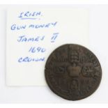 1690 James II gun money crown.