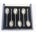 A set of six George V silver seal top coffee spoons, maker Cooper Brothers & Sons, Sheffield,