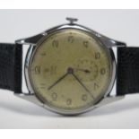 A Gent's TUDOR Steel Cased Wristwatch, the 34.5mm case with back no. 638248 802, 17 jewel manual