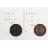 Bahamas 1806 George III halfpenny x two.