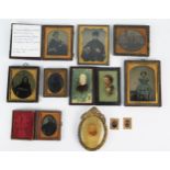 A collection of quarter plate daguerreotypes portraits together with other examples, two