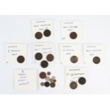 Selection of model coins with group of half farthings.
