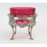 An Edwardian sweetmeat dish and stand, maker Henry Atkin, Sheffield, 1902, the stand with reeded