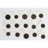 Collection of 19th Century Canadian tokens and coins including a higher grade 1859 large cent.