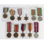 A collection of British World War One and Two medals, includes Victory medals to 2062. Pte. A.E.