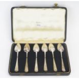 A set of six George III provincial silver teaspoons, maker Joseph Hicks, Exeter, cased, 79gms, 2.