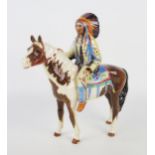 Beswick Mounted Indian on Skewbald horse 1391. 22cm tall.