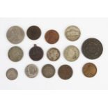 Collection of USA coins including 1853 1/2 dime, 1854(o) dime.
