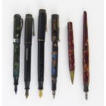 A Collection of Fountain Pens including Mentmore, 'The Silk', Wyvern 1910-1935 Silver Jubilee pen,