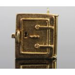 A 9ct Gold Safe Charm with opening door, maker AJH, 4.2g