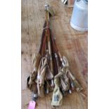 A collection of assorted split cane salmon, trout and spinning rods, all in need of restoration.