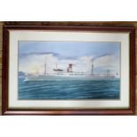 Neapolitan School, SS Maritime, 1922, inscribed. gouache, 36 x 65cm. F&G.