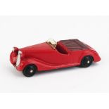 Dinky 38b Sunbeam Talbot Sports - red, maroon tonneau, silver edged windscreen, black ridged