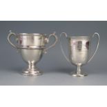 A George V silver twin handled trophy cup, maker Roberts & Belk, Sheffield, 1933, inscribed, of